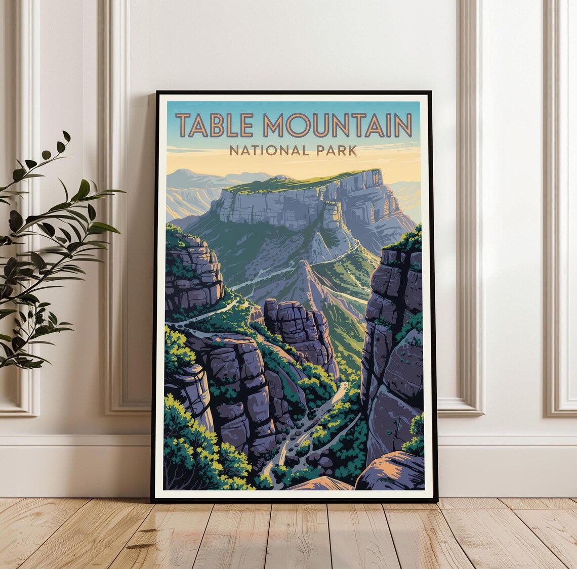 Table Mountain National Park South Africa Travel Cliffs View Art Poster