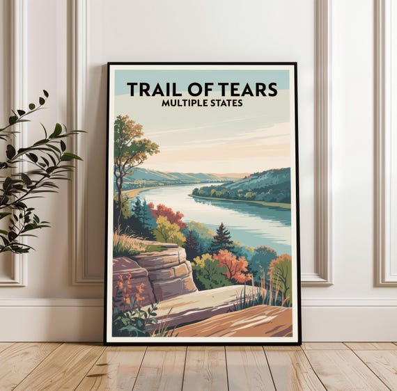 Trail Of Tears Poster Multiple States Travel Landscape Print Art Lovers Nature