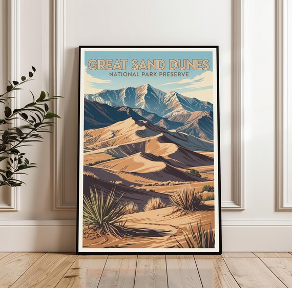 Great Sand Dunes National Park Preserve Vintage Travel Poster