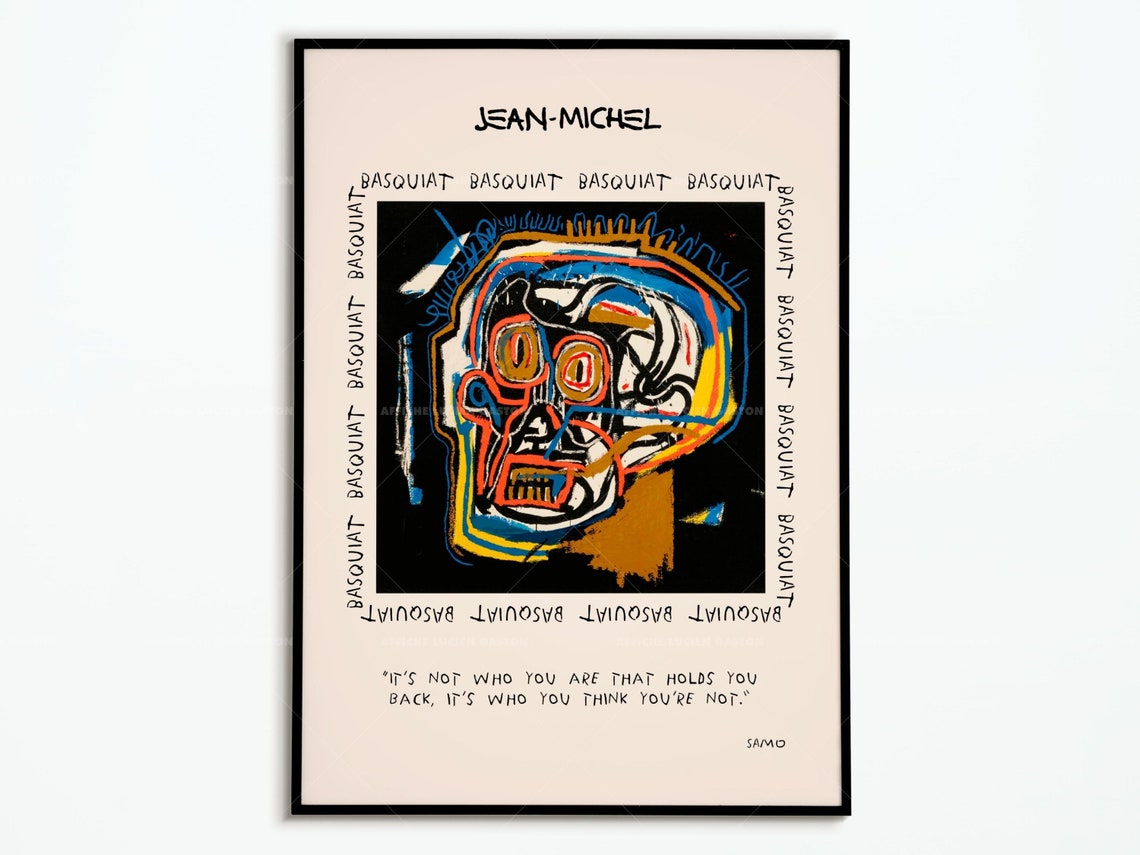 Jean-Michel Basquiat Untitled Skull Head on Black SAMO Art Poster
