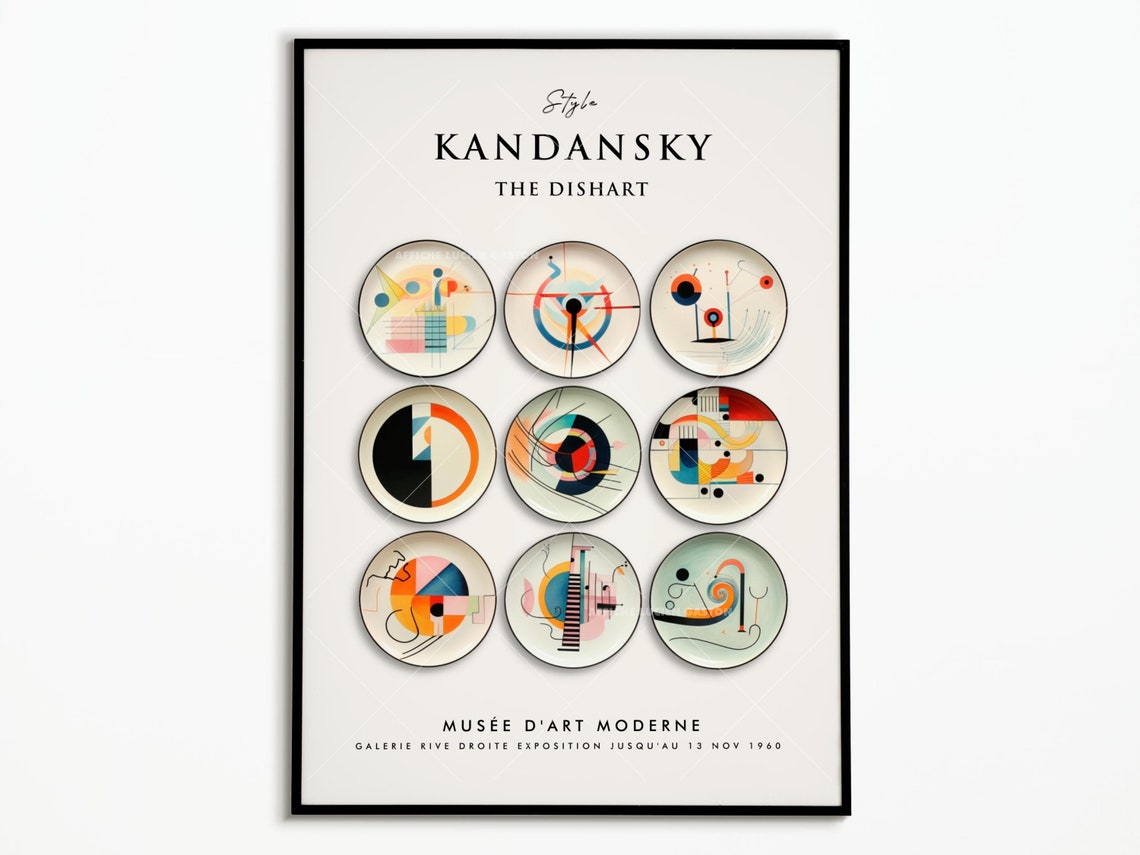 Kandansky The Dishart Nine Abstract Plates Modern Exhibition Poster