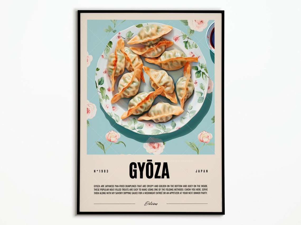 Gyoza Japan No 1983 Pan Fried Dumpling Recipe Kitchen Art Poster
