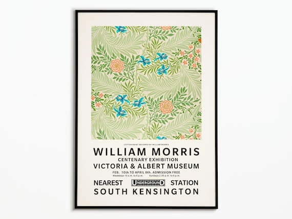 William Morris Centenary Exhibition Victoria and Albert Museum Green Botanical Poster