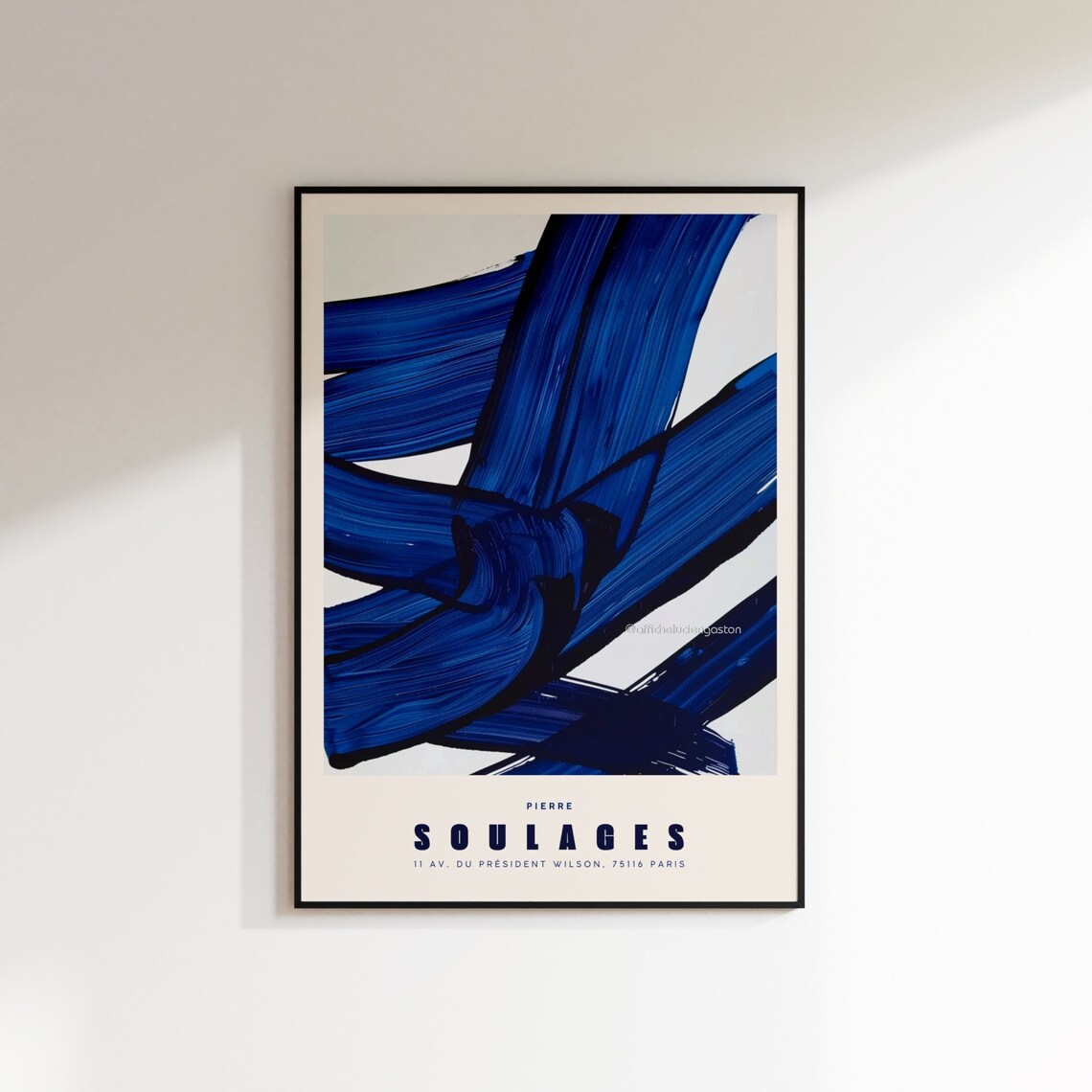 Soulages Exhibition Poster, Abstract Modern Art Print
