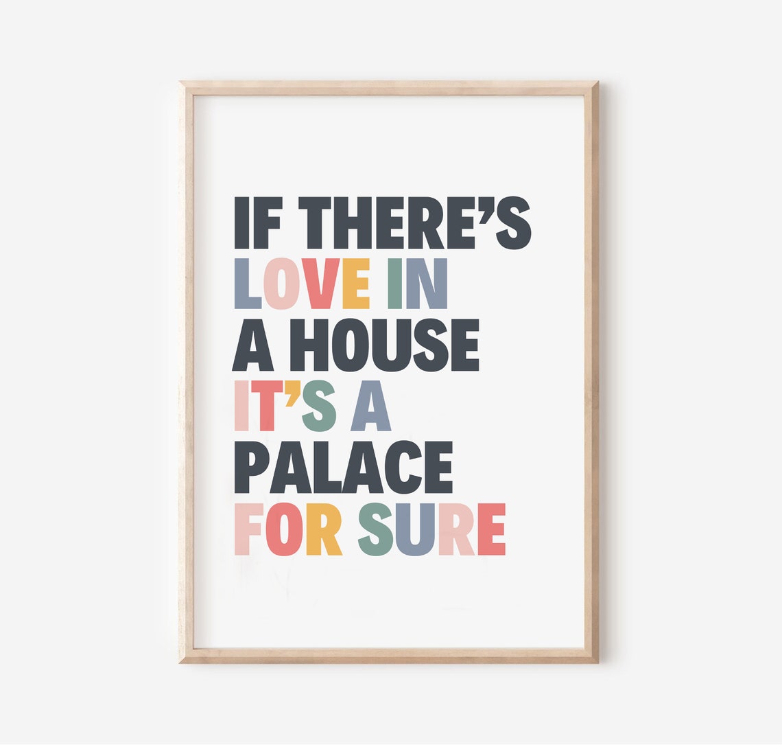 If There Is Love In A House Colorful Family Typography Poster - Image 2