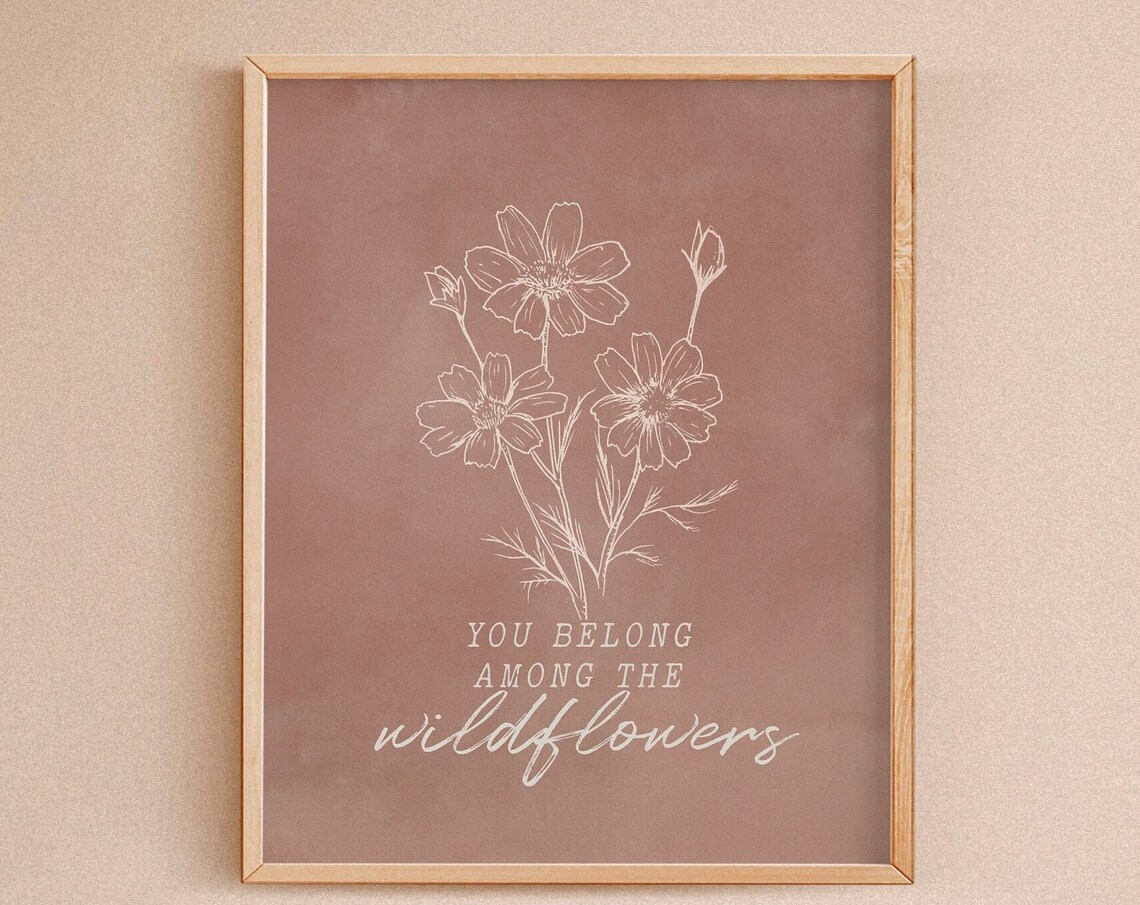 Among the Wildflowers Art Print, Girls Room Decor