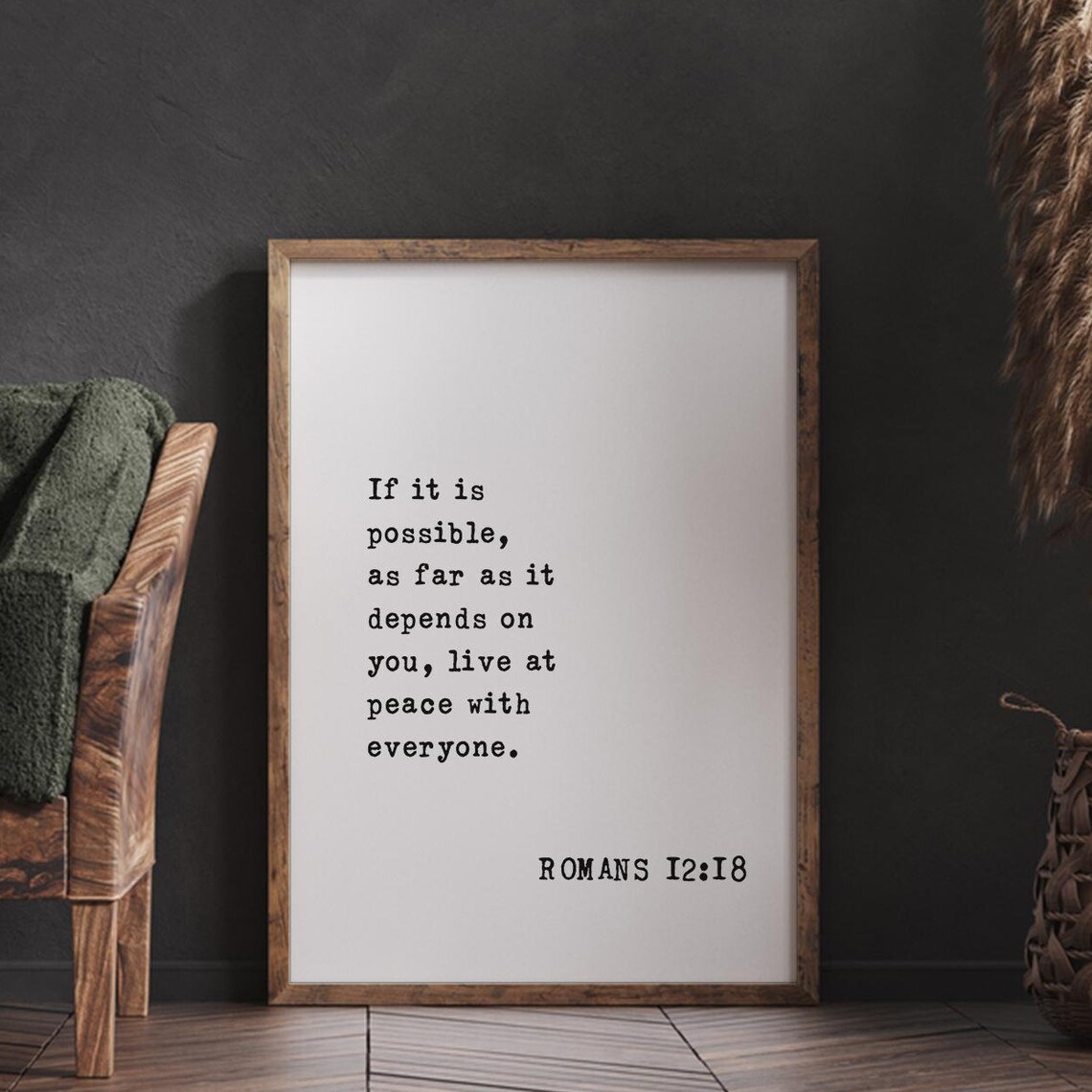 Romans 12:18 Scripture Sign, Inspirational Peace