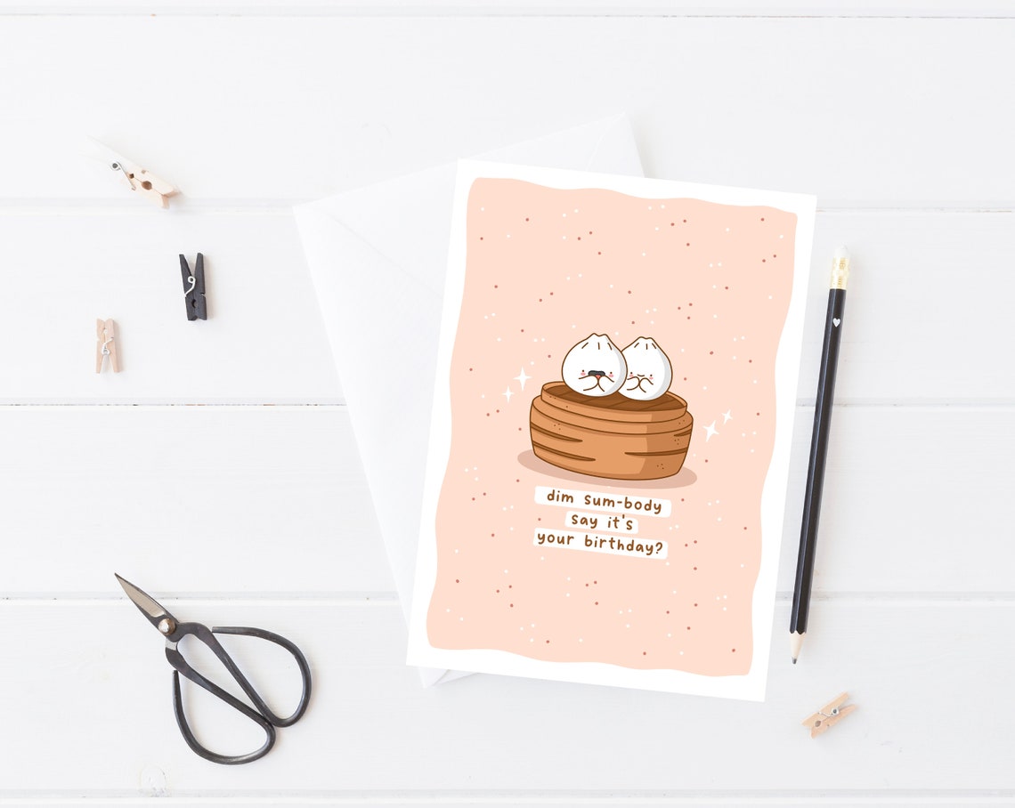 Dim Sum-Body Say It's Your Birthday Kawaii Dumpling Birthday Poster - Image 4