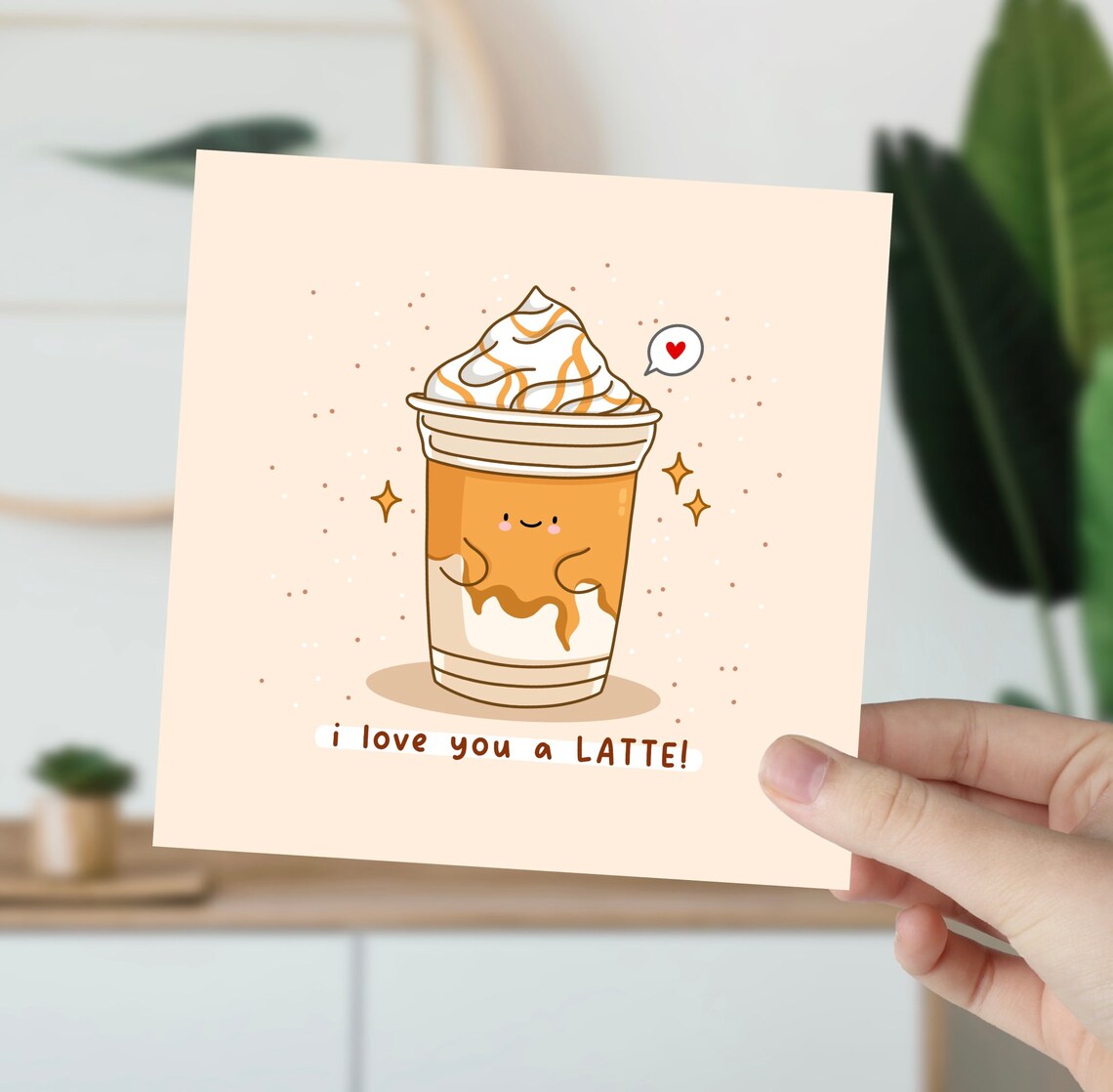 Cute Latte Kawaii Card, Coffee Lover Love Poster - Image 5
