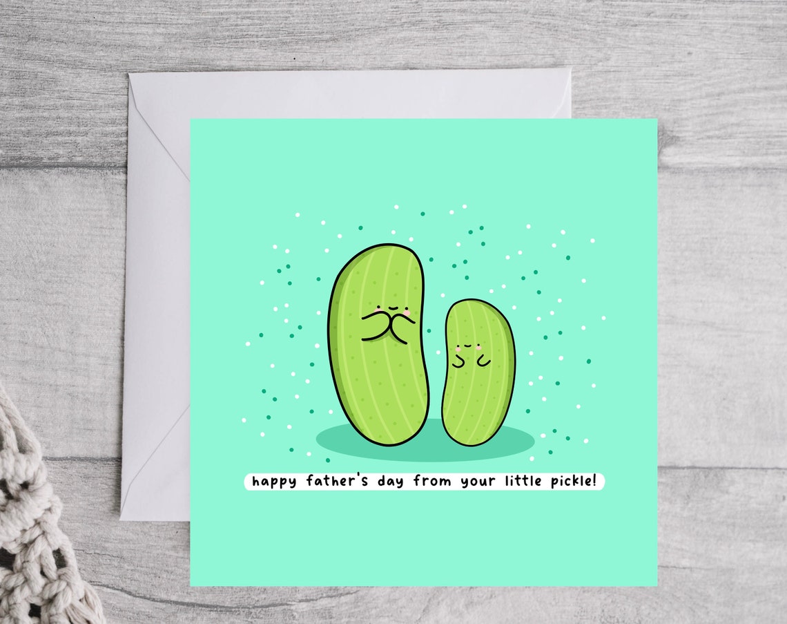 Cute Pickle Pair Happy Fathers Day From Your Little Pickle Wall Art - Image 4