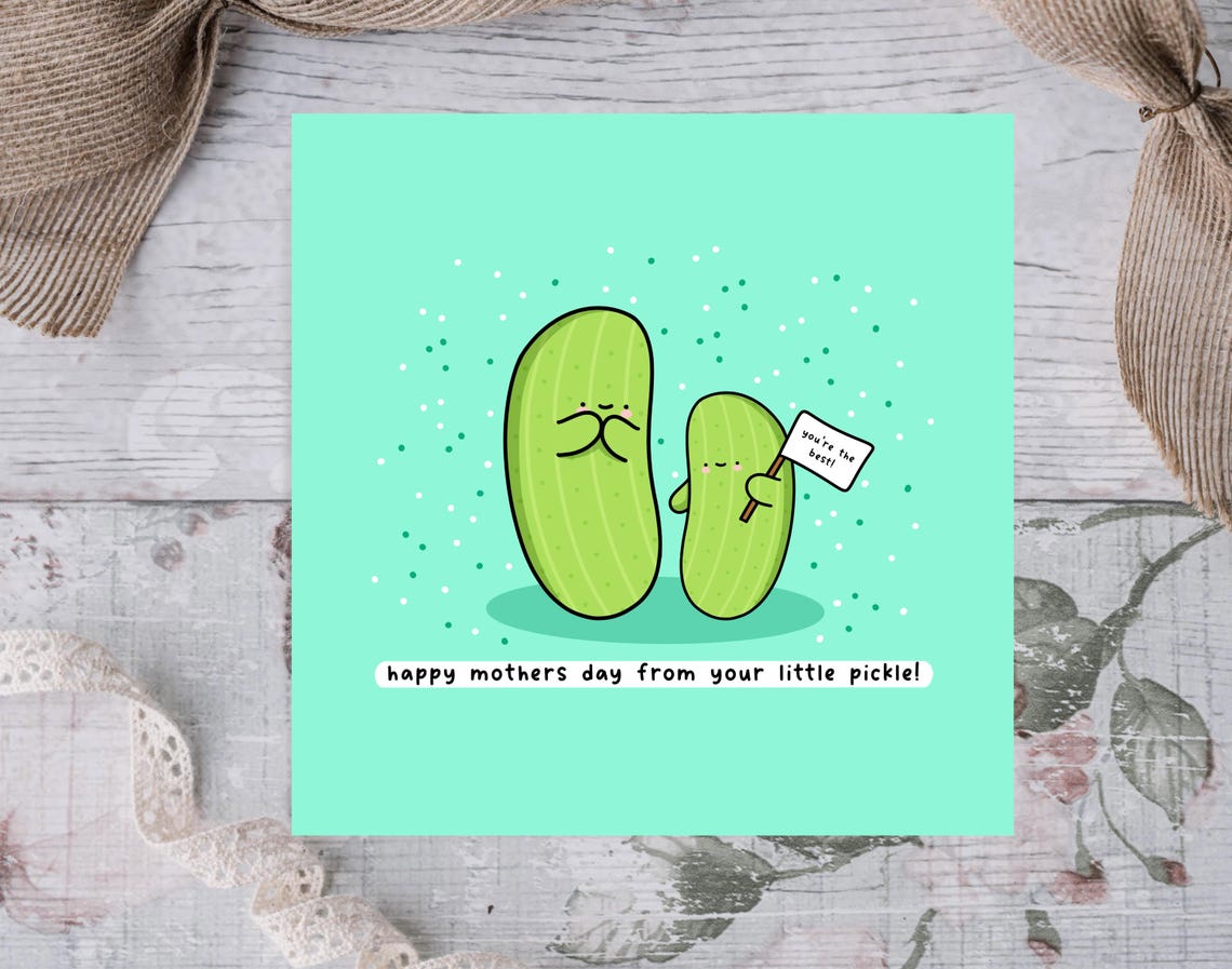 Kawaii Pickle Puns Happy Mothers Day From Your Little Pickle Poster - Image 2