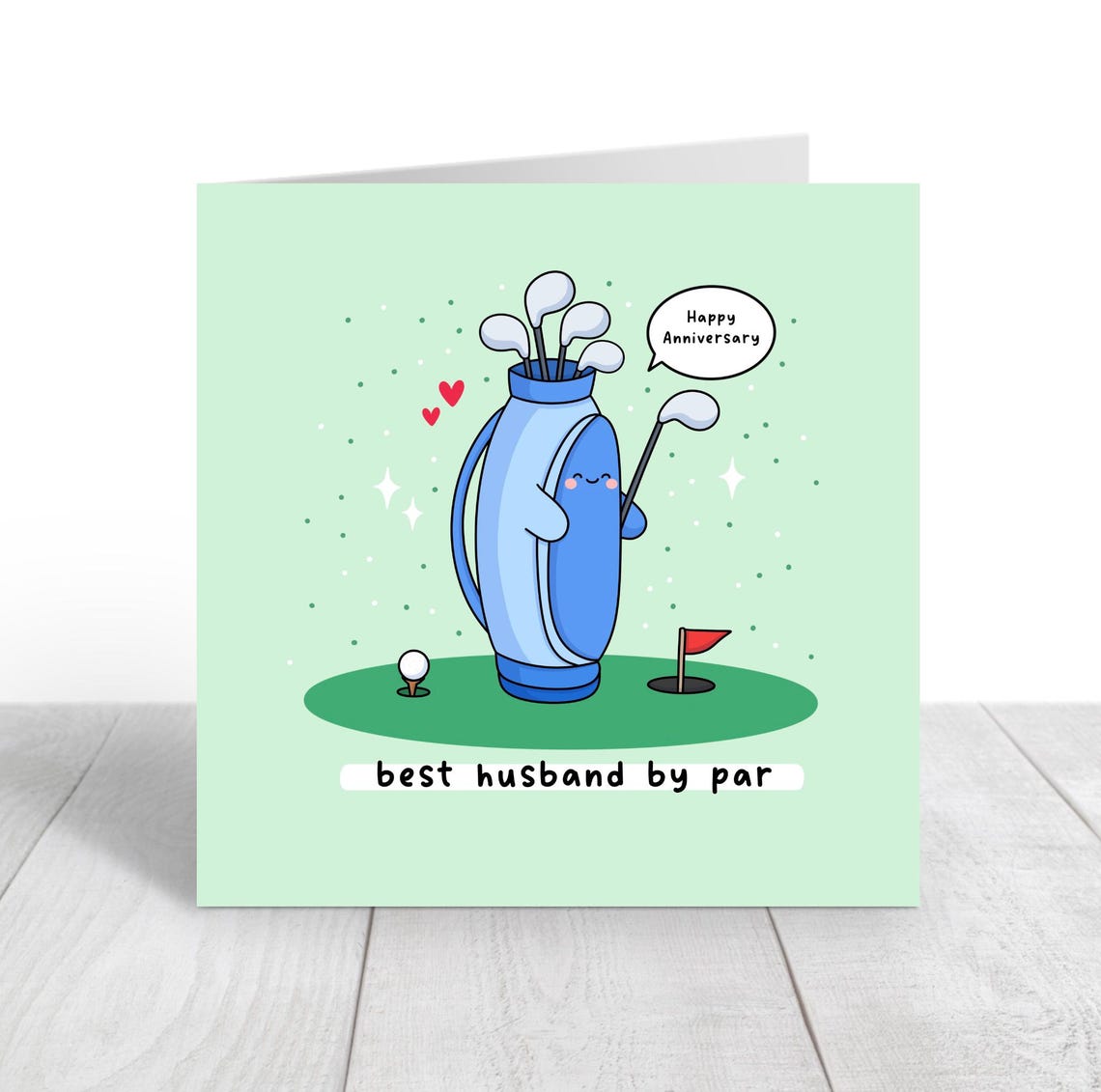 Best Husband By Par Kawaii Golf Bag Anniversary Card Gift Poster - Image 2