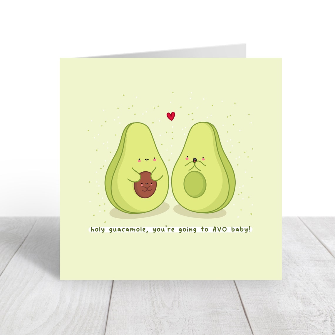 Avocado Baby Announcement Guacamole AVO Baby Card Cute Print - Image 2