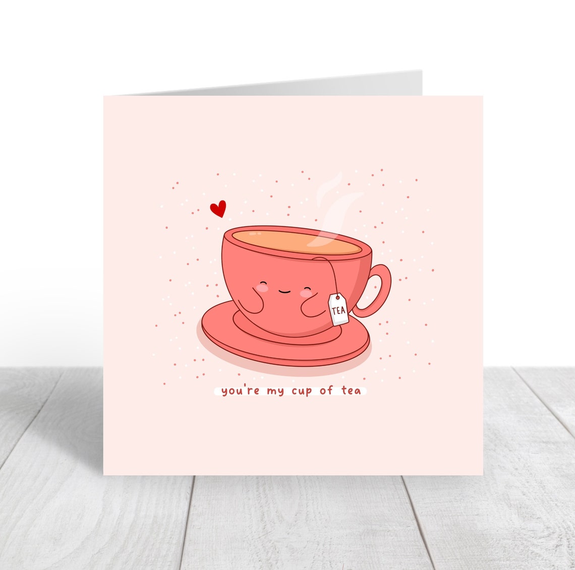 Kawaii Pink Teacup Love Pun Poster with Youre My Cup of Tea Card - Image 5