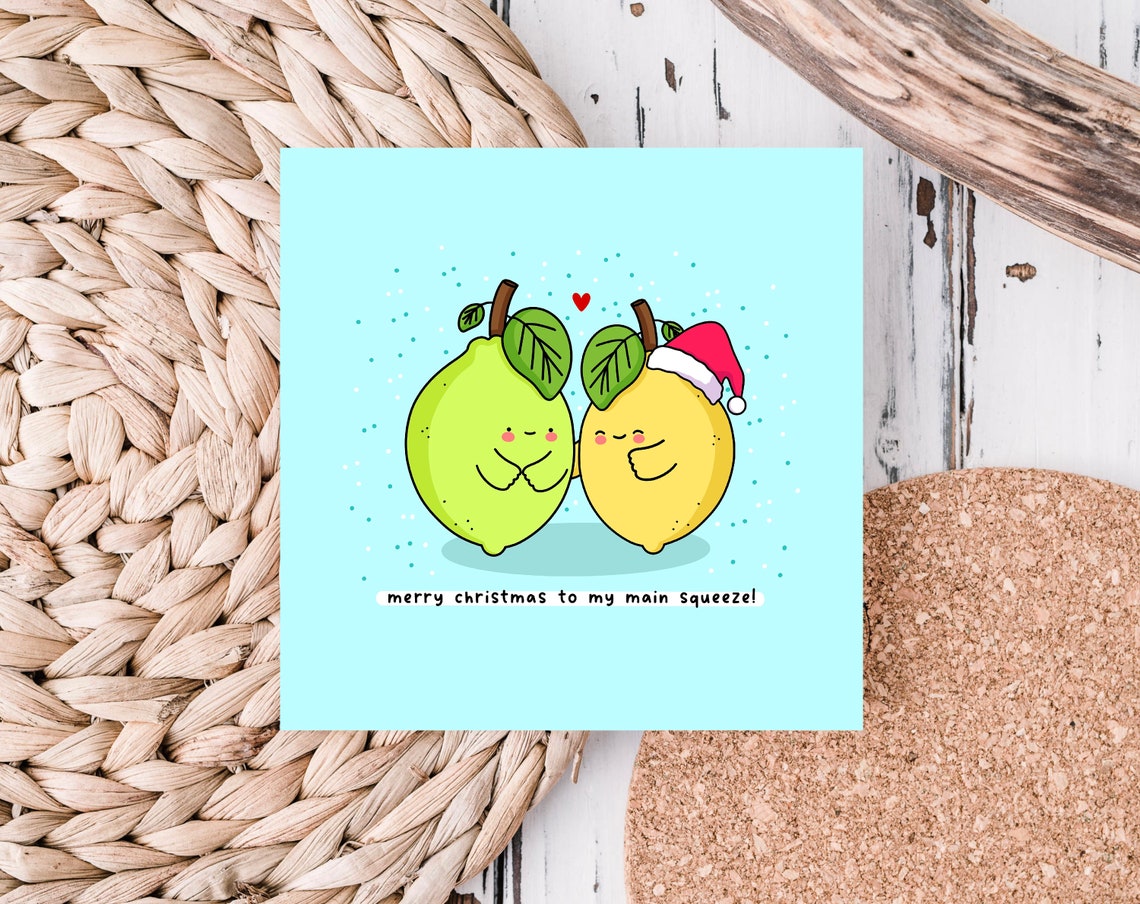 Merry Christmas To My Main Squeeze Citrus Illustrated Card Print - Image 3