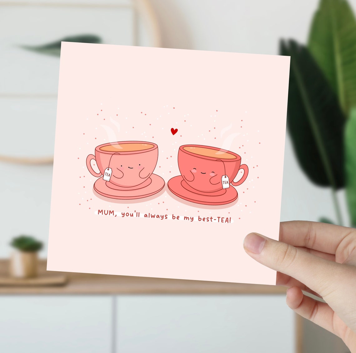 Kawaii Pink Teacup Mothers Day Pun Poster with Best Tea Cups - Image 5