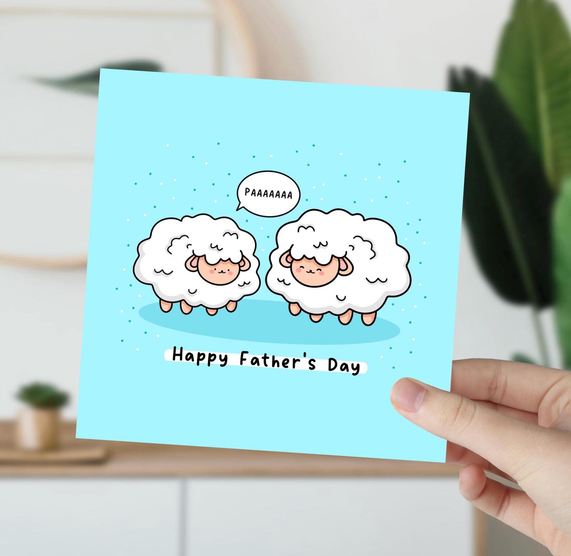Fluffy Sheep Shouting PAAAAAAA Funny Happy Fathers Day Pun Wall Art - Image 4