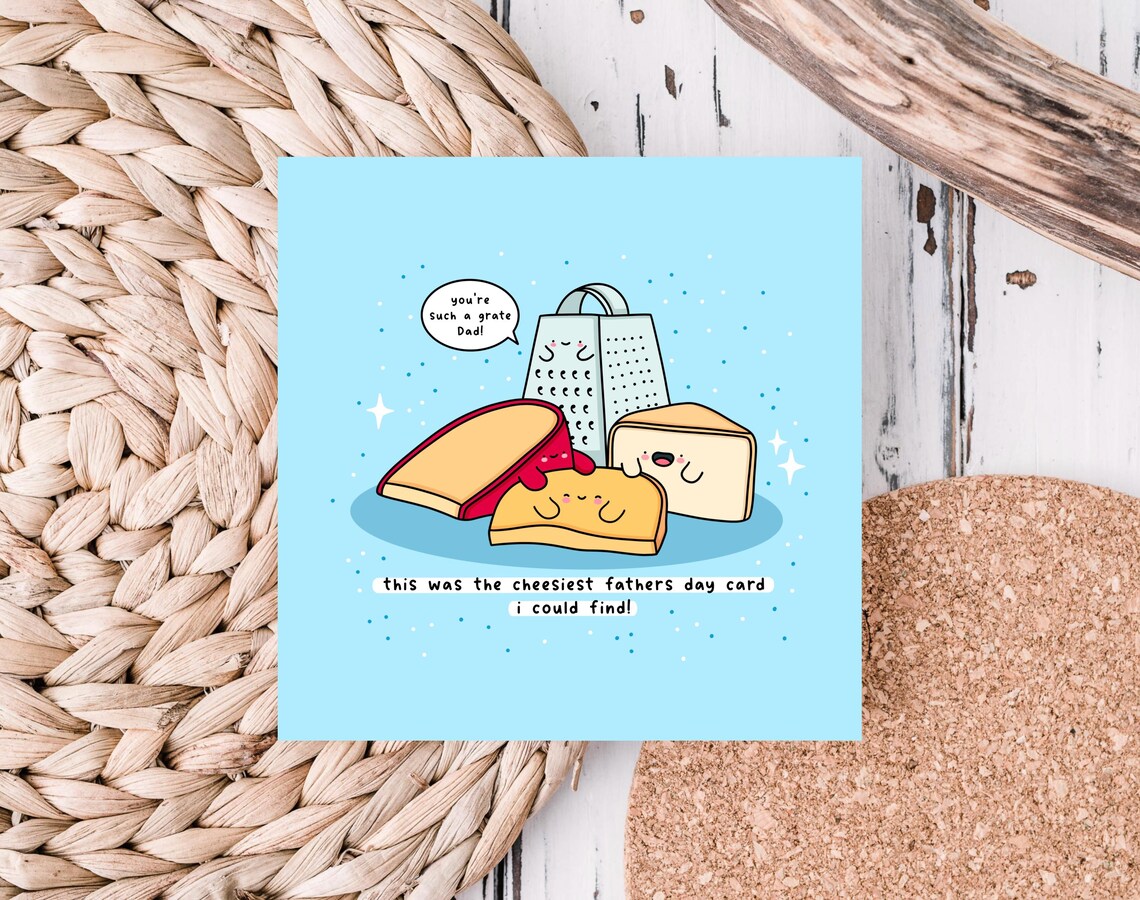 Cheesy Father's Day Kawaii Cheese Pun Art Print - Image 5