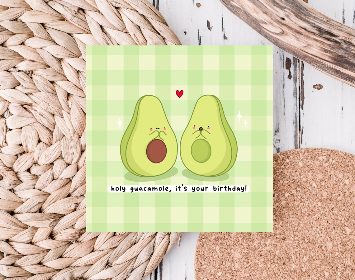 Kawaii Holy Guacamole Its Your Birthday Avocado Pun Art Print - Image 4