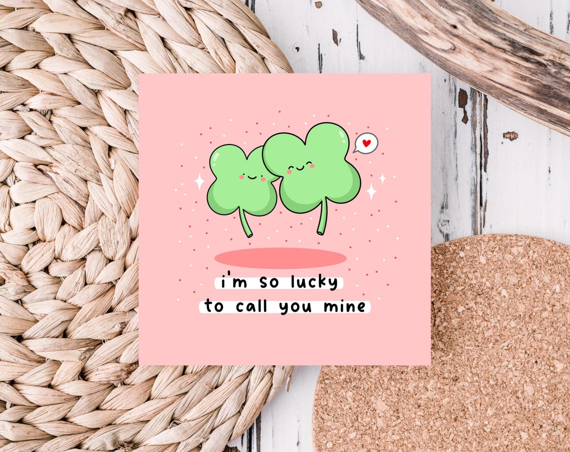 I'm So Lucky to Call You Mine Clover Kawaii Love Card Poster - Image 4