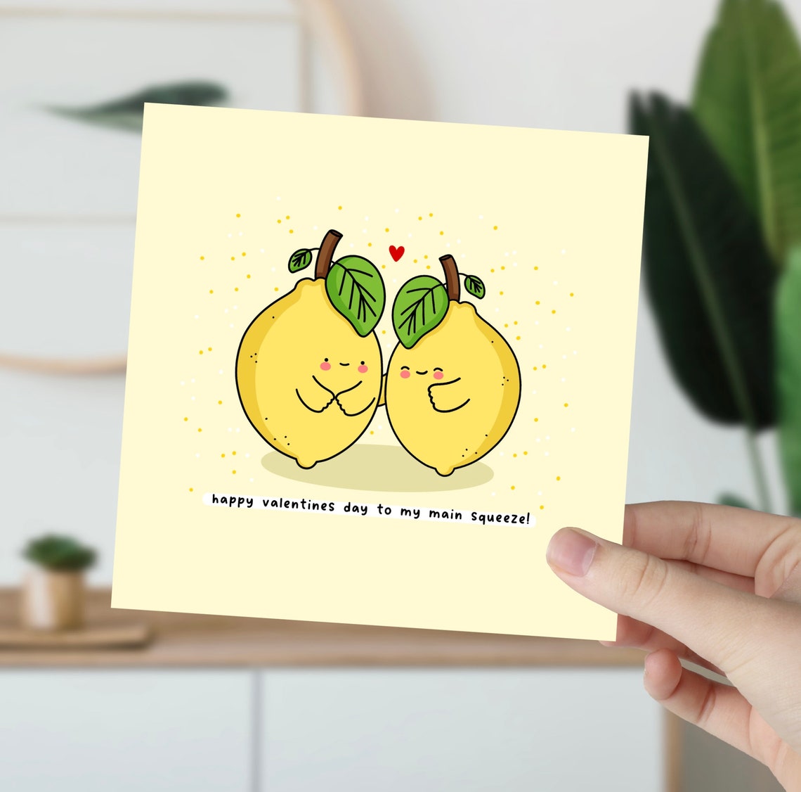 Happy Valentines Day To My Main Squeeze Lemon Illustrated Card Print - Image 6