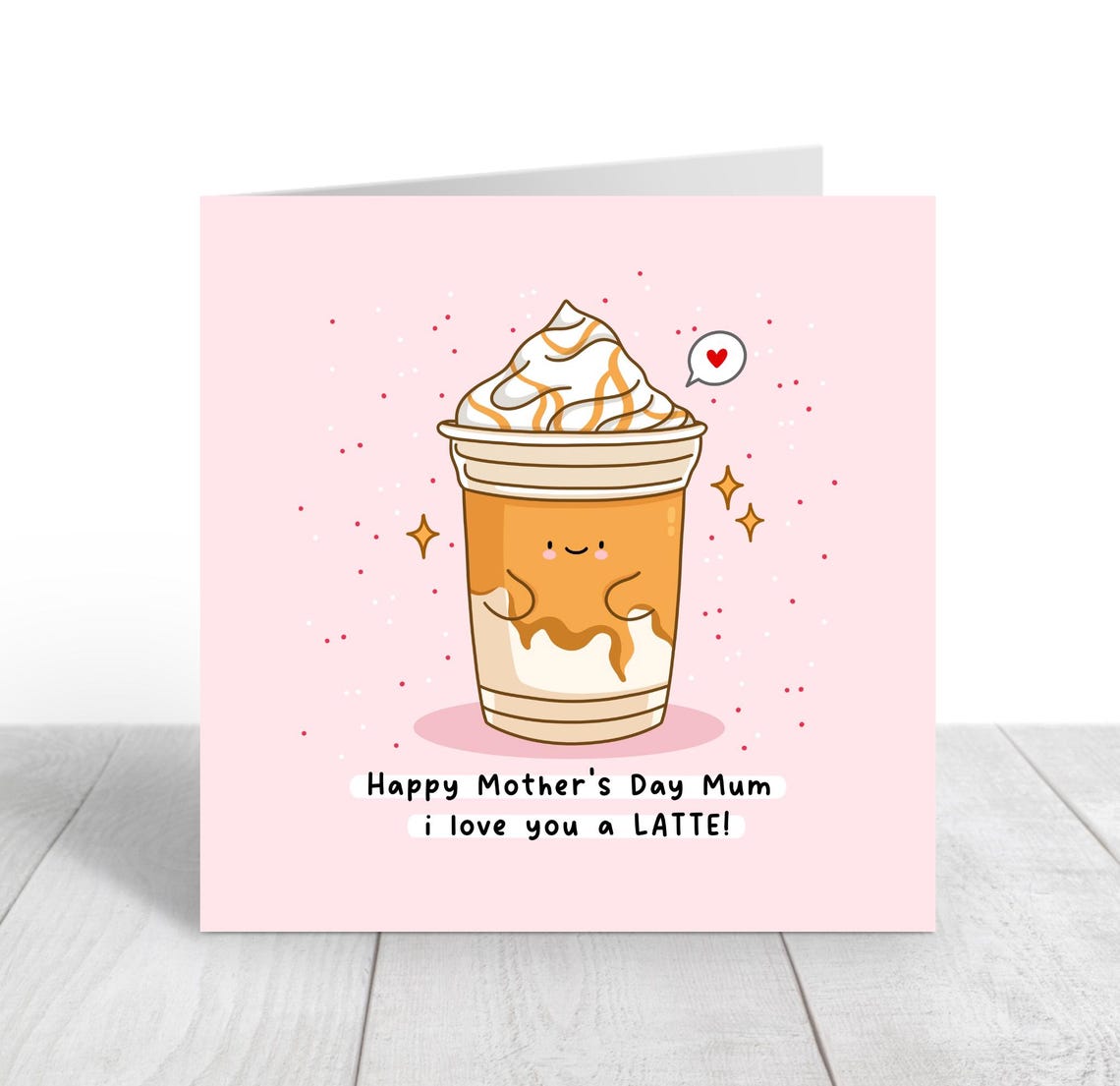 Kawaii Happy Mothers Day Mum I Love You a LATTE Pun Art Print - Image 3