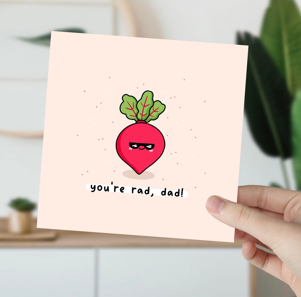 Youre Rad Dad Cute Beetroot Fathers Day Pun Illustrated Card Print - Image 5