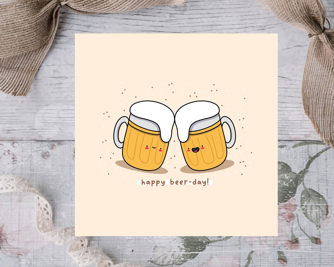 Happy Birthday Beer Pun Poster Print for Boyfriend - Image 3