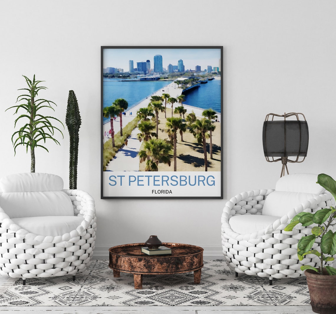 St Petersburg Travel Print St Petersburg Wall Art St Petersburg Poster St Petersburg Art Print St Petersburg Decor Florida Art Florida - Image 2