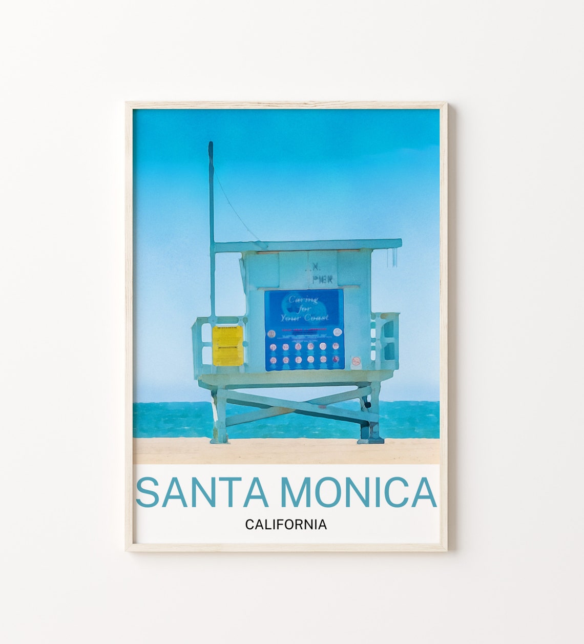 Santa Monica Santa Monica Print Santa Monica Wall Art Santa Monica Poster Santa Monica Wall Decor Los Angeles Santa Monica California