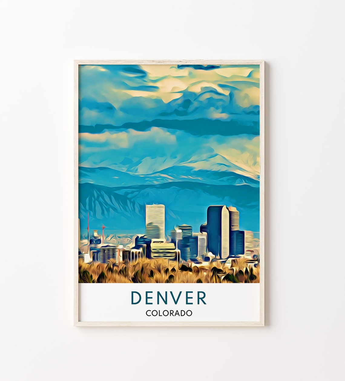 Denver Travel Print Denver Art Print Denver City Prints Colorado Travel Print Denver Wall Art Travel Denver Poster Denver Colorado