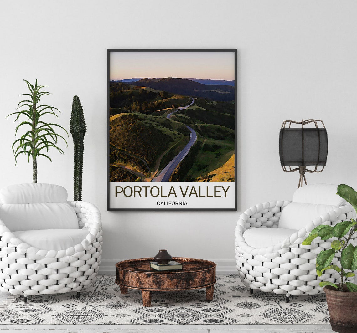 Portola Valley Travel Print Portola Valley Wall Art Portola Valley Poster Portola Valley Art Print Portola Valley Wall Decor - Image 2