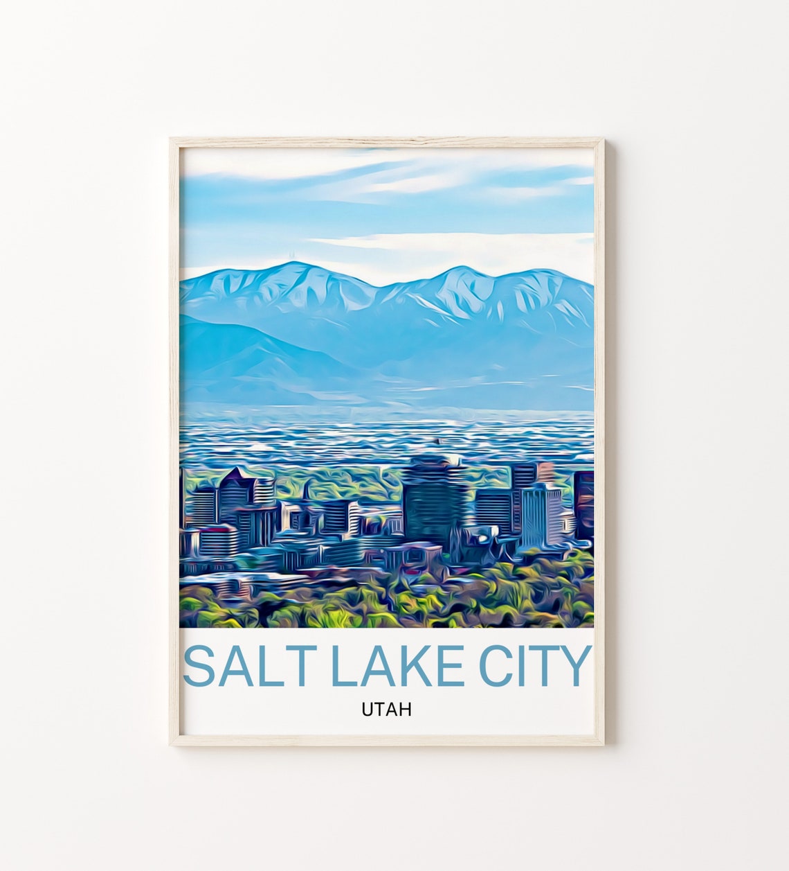 Salt Lake City Travel Print Salt Lake City Wall Art Salt Lake City Poster Salt Lake City Art Print Salt Lake City Wall Decor Utah