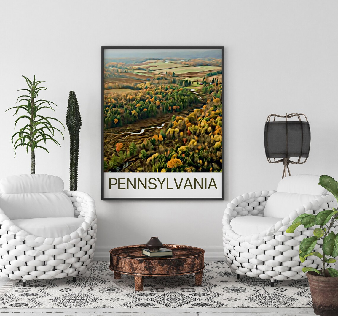 Pennsylvania Travel Print Pennsylvania Wall Art Pennsylvania Poster Pennsylvania Art Print Pennsylvania Wall Decor Pennsylvania Travel - Image 2