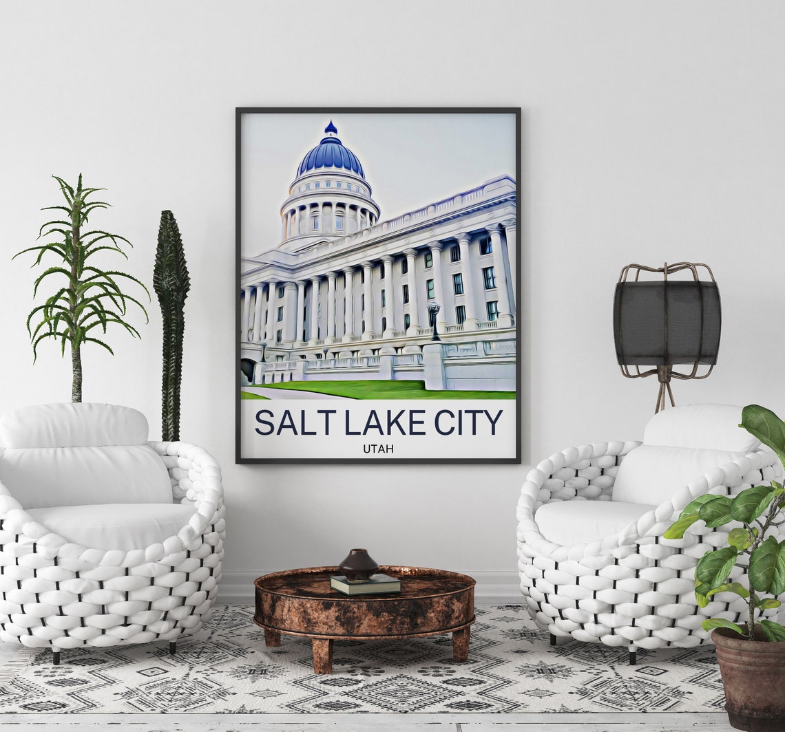 Salt Lake City Print Salt Lake City Art Salt Lake City Wall Art Salt Lake City Art Print Salt Lake City Artwork Salt Lake City Poster - Image 2