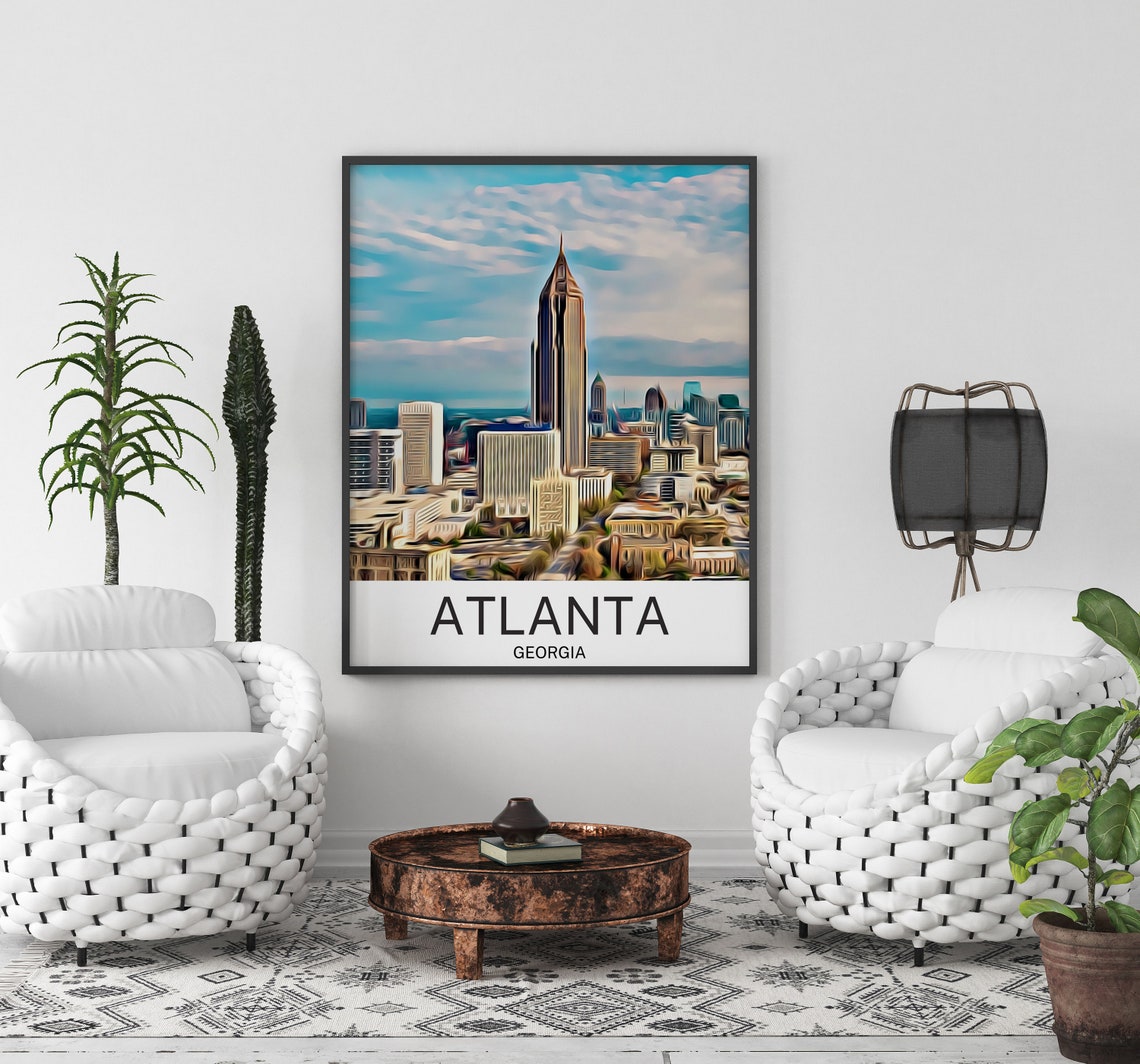 Atlanta Travel Print Atlanta Wall Art Atlanta Poster Atlanta Art Print Atlanta Wall Decor Atlanta Travel Atlanta Artwork Atlanta - Image 3