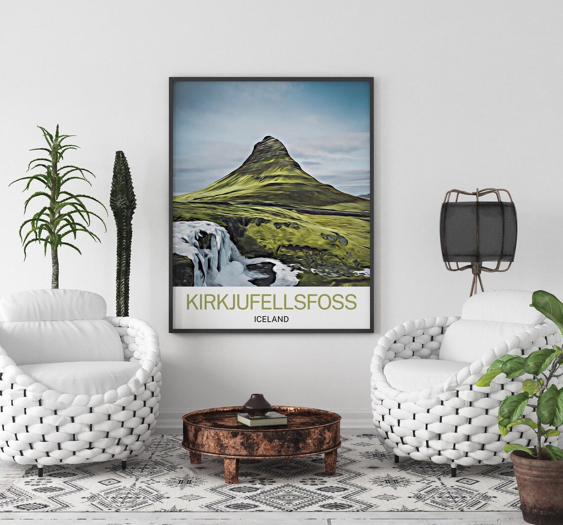 Kirkujfellsfoss Travel Poster, Iceland Waterfall - Image 2