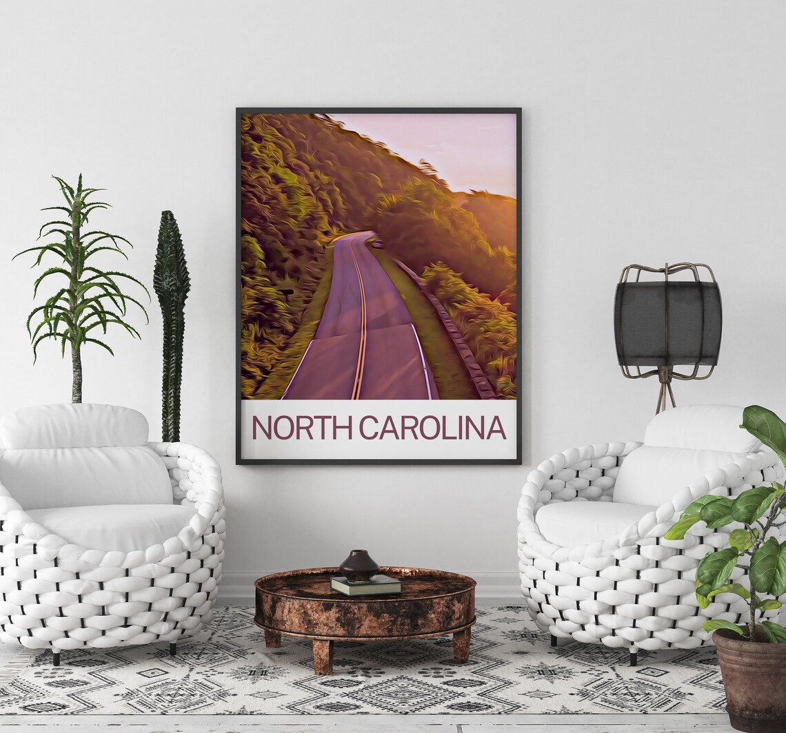 North Carolina Print North Carolina Poster North Carolina Wall Art North Carolina Art North Carolina Decor North Carolina Art Print - Image 2