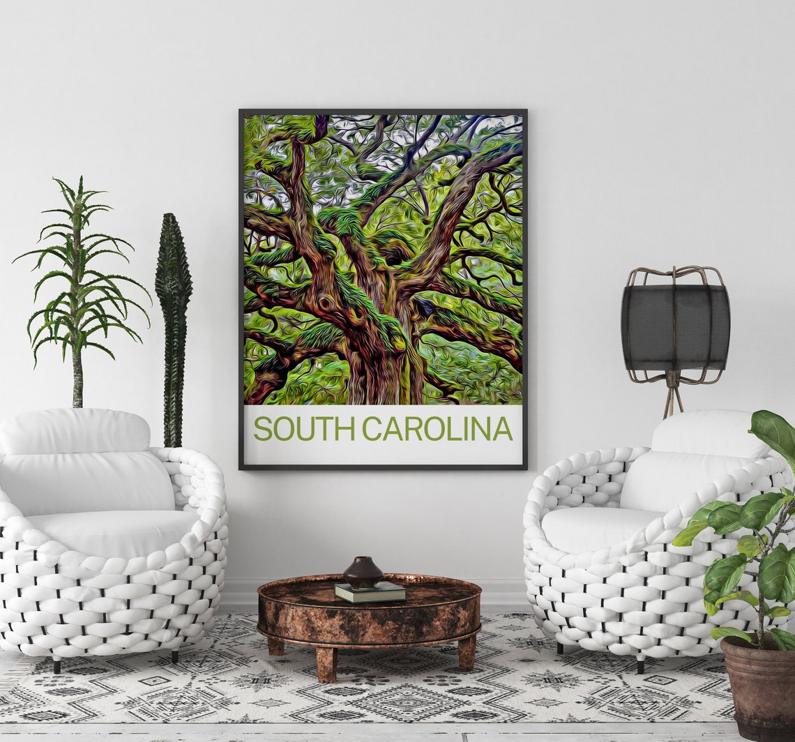 South Carolina Travel Print South Carolina Wall Art South Carolina Poster South Carolina Art Print South Carolina Wall Decor - Image 3