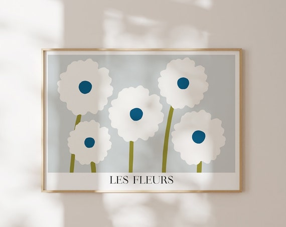 Les Fleurs Botanical Abstract Flower Art Print