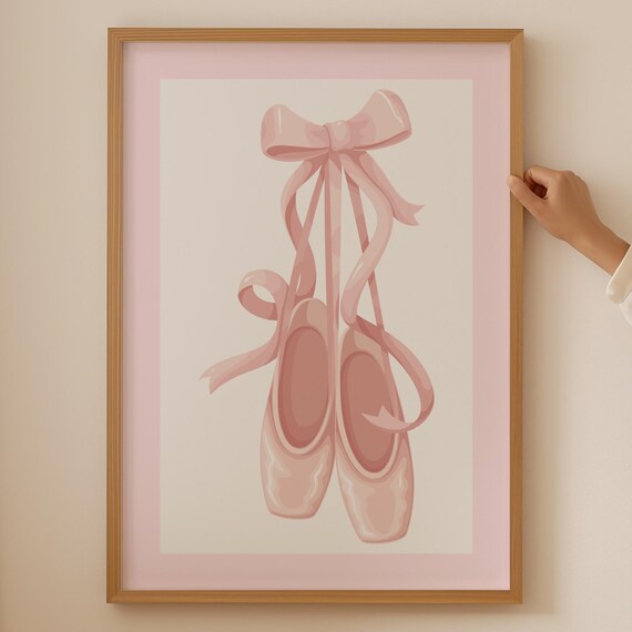 Light Pink Ballerina Poster Danish Pastel Wall Art Trendy Coquette Room Decor Cute Dopamine Print For Teens