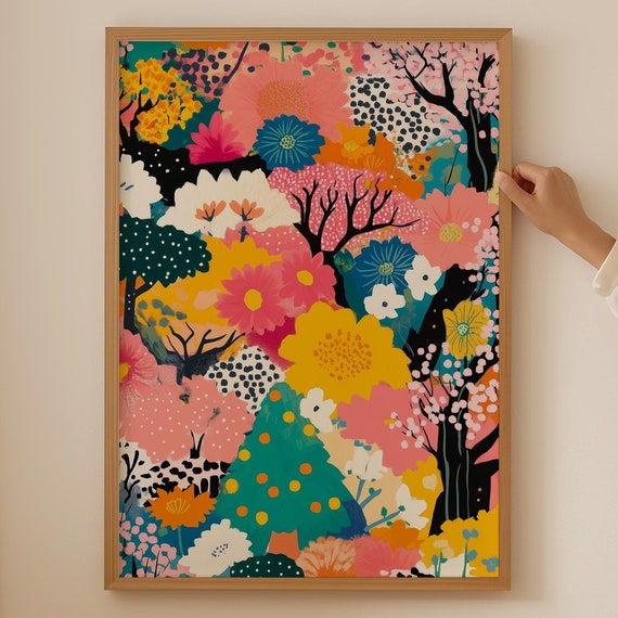 Flower Japandi Wall Art Japanese Print Wabi Sabi Poster For Room Decor Or Cubicle Trendy Above Couch