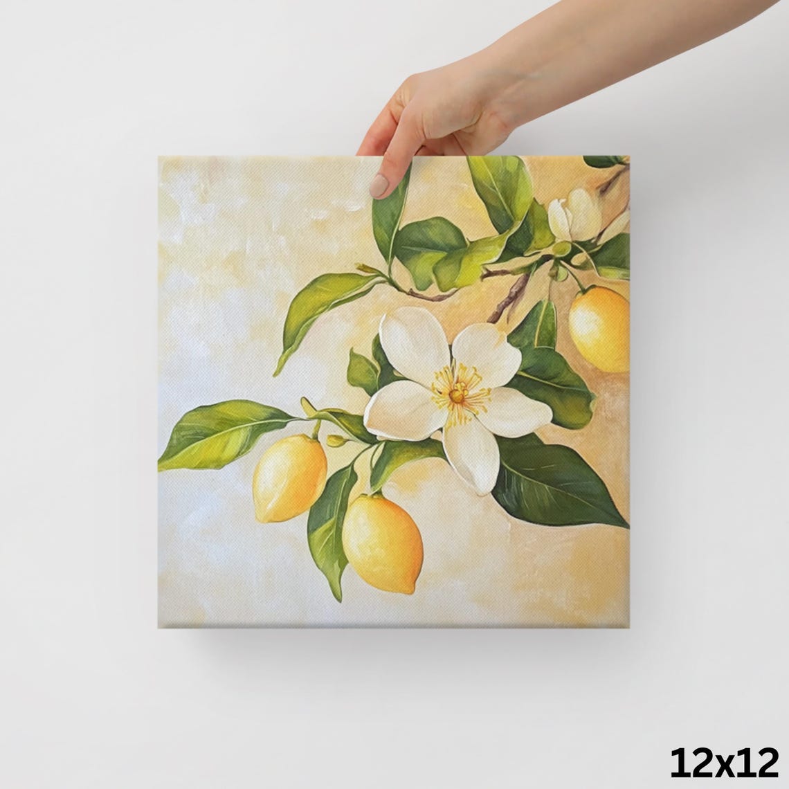 Lemon Blossom Yellow Lemons Branch Warm Yellow Floral Art Poster - Image 2