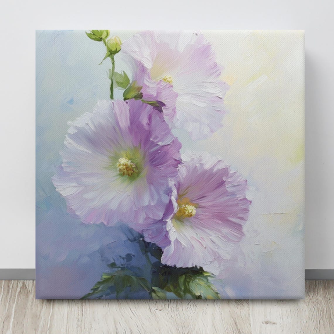 Hollyhock Flower Print Hollyhock Flower Painting Print Wall Art Hollyhock Art Print Garden Wall Art Garden Gifts - Image 3