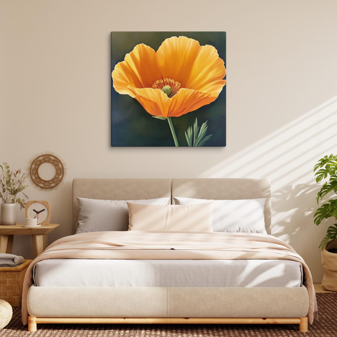 California Poppy Print Large Painting Print Flower Wall Art Nature Art California Poppy Painting Print Large Wall Art - Image 3