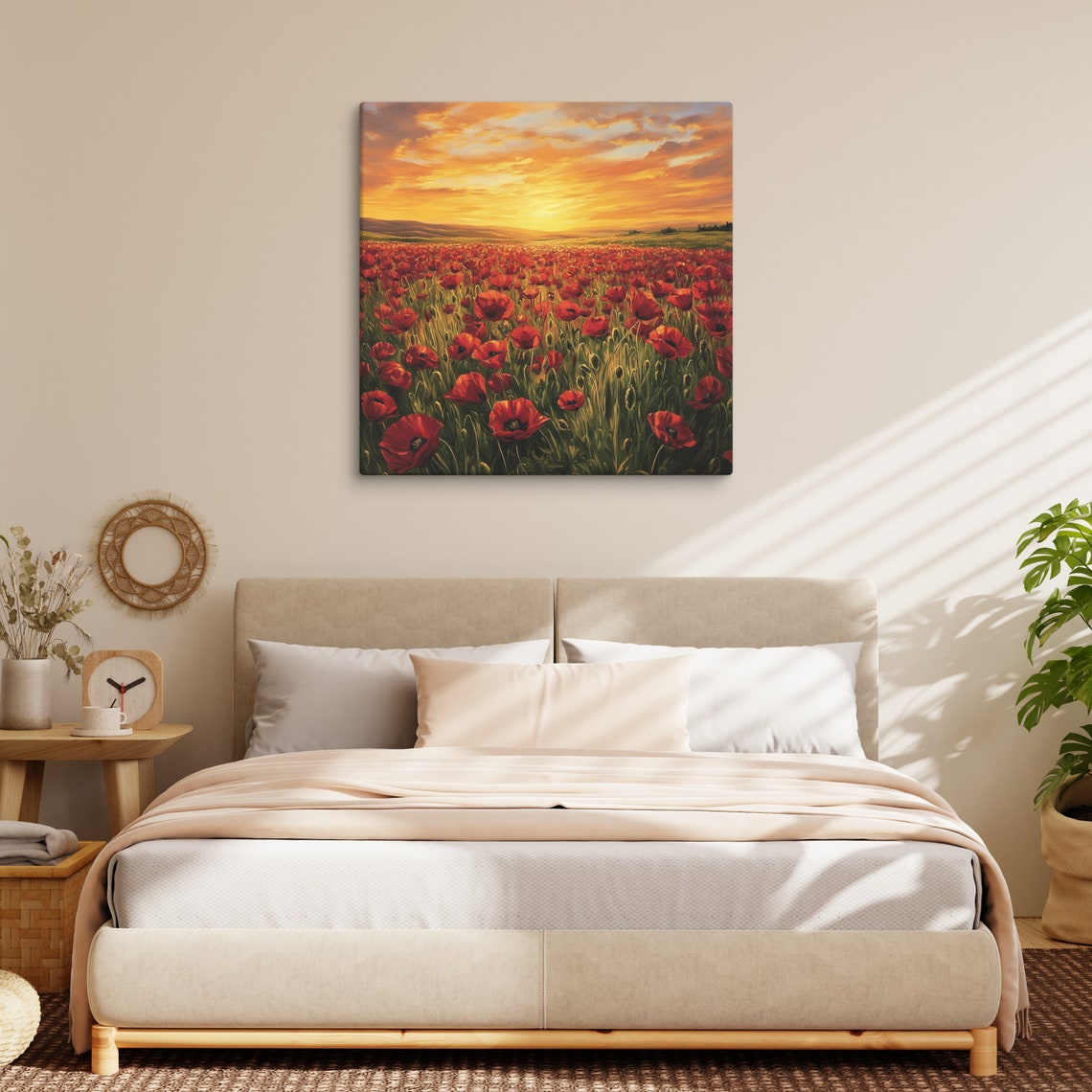Red Poppy Field Print Large Painting Print Flower Wall Art Nature Art Poppy Art Poppy Painting Print Large Red Wall Art - Image 3
