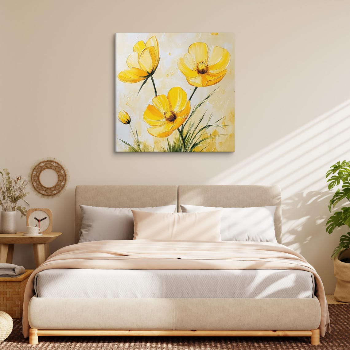 Yellow Buttercup Flowers Bright Blooms Painting Print Poster - Image 2