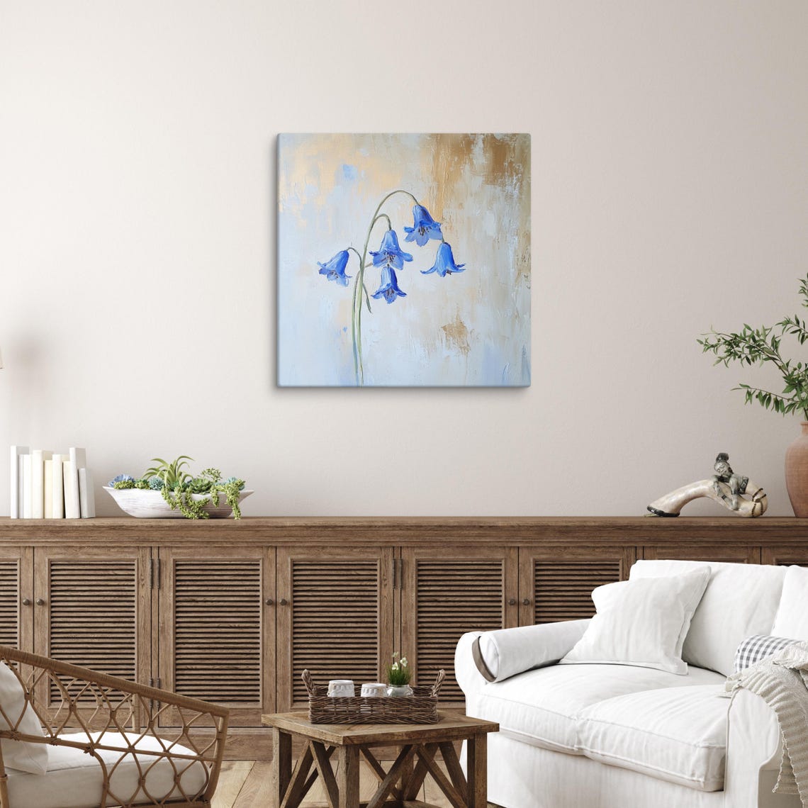 Common Bluebell Flower Nodding Blue Bells Painting Print Poster - Image 3