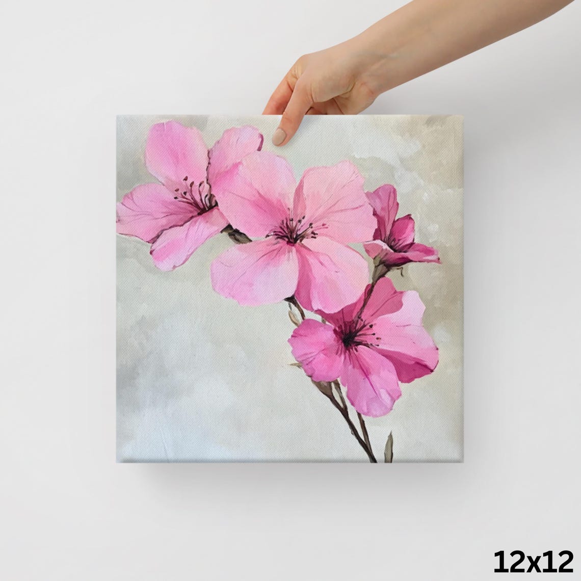 Pink Flower Wall Art Flower Painting Print Pink Flower Art Nature Wall Art Flower Wall Art Living Room Art - Image 2