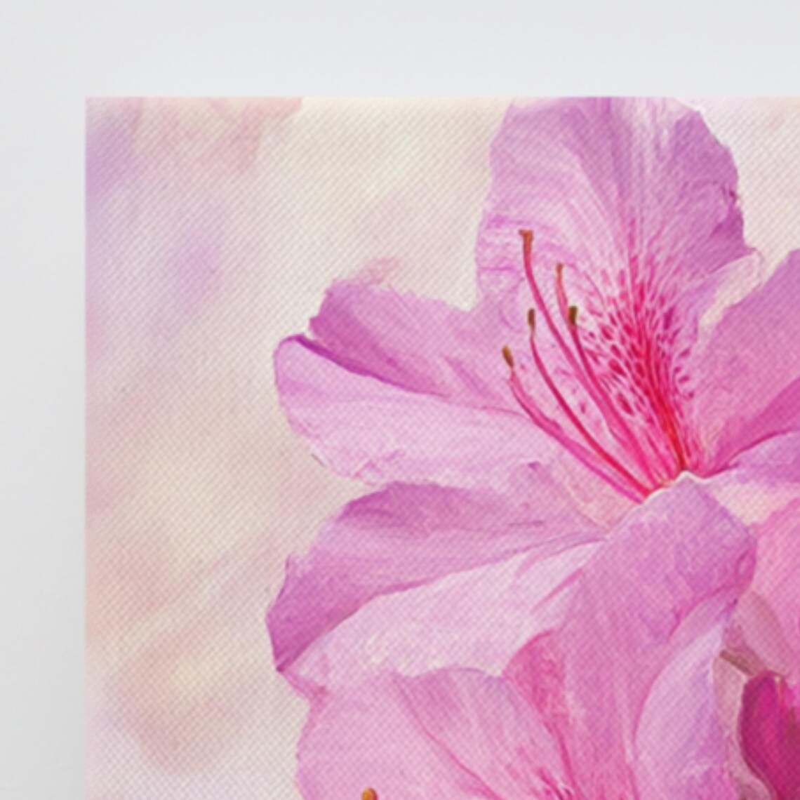 Pink Azalea Blooms Long Stamens Dreamy Pink Watercolor Feminine Poster - Image 3